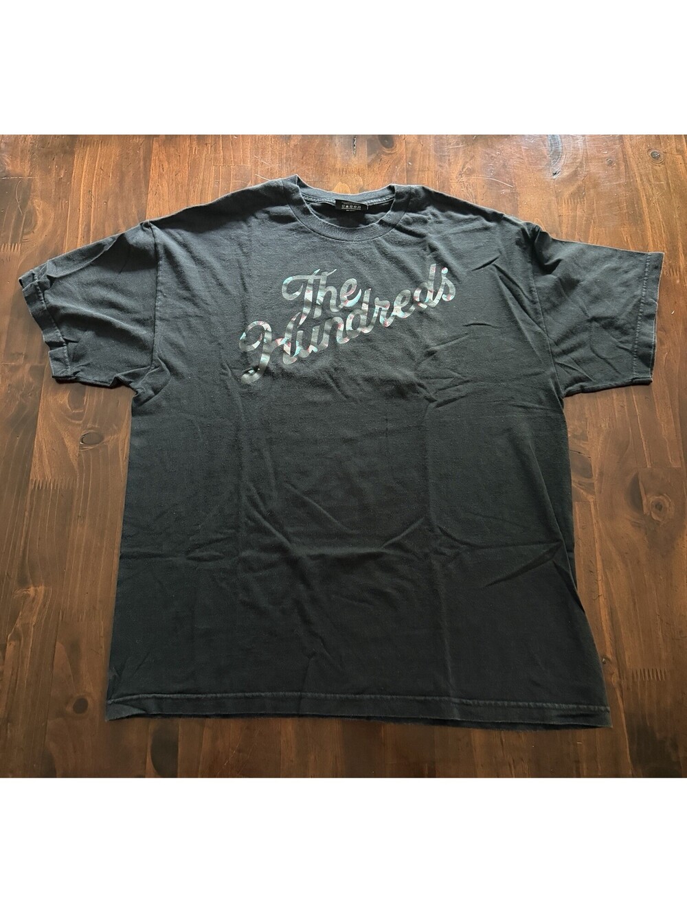 The Hundreds Black Graphic Script Logo Adam Bomb Squad Short Sleeve T-Shirt XL